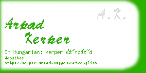 arpad kerper business card